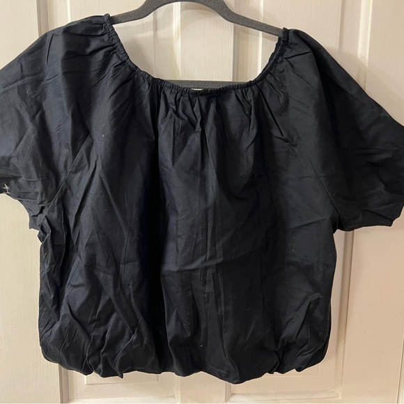 Black cotton blouse from Anthropologie. - Picture 2 of 3